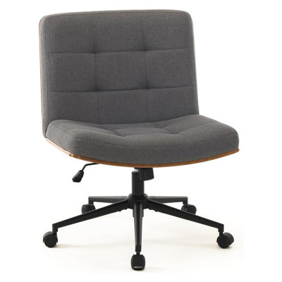 Modern Swivel Adjustable Seat Height  Tilting  Office Chair Upholstered Linen Task  Chair