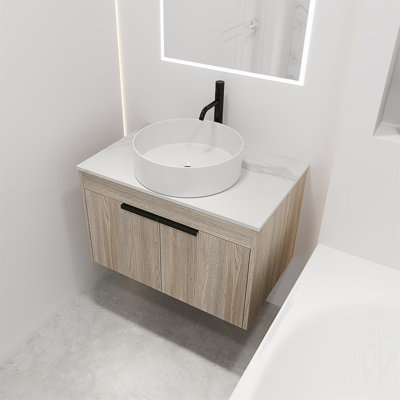 Ensemble de meuble-lavabo mural 30 po avec lavabo en céramique 30 po