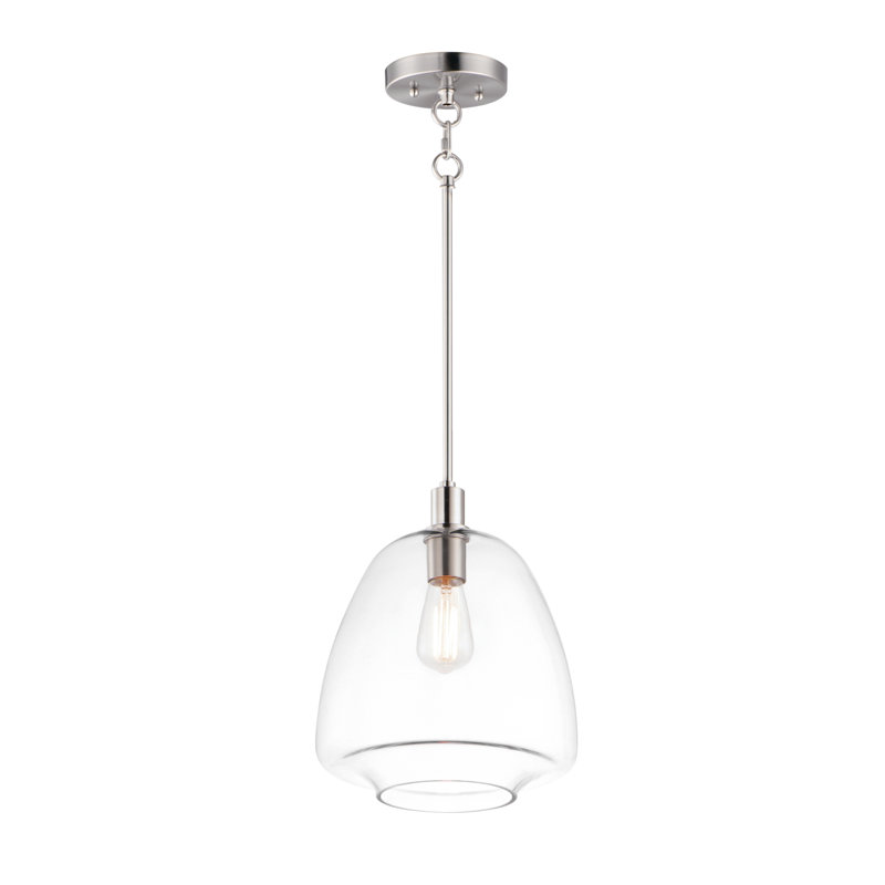 Luminaire suspendu sphérique 1 lumière Caudillo, Nickel satiné