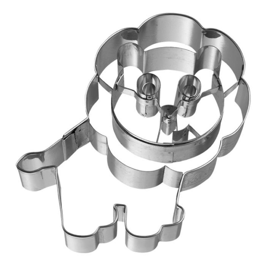 Ausstechform Löwe, 8,5 Cm, Edelstahl, Mit Innenprägung  PG Grün