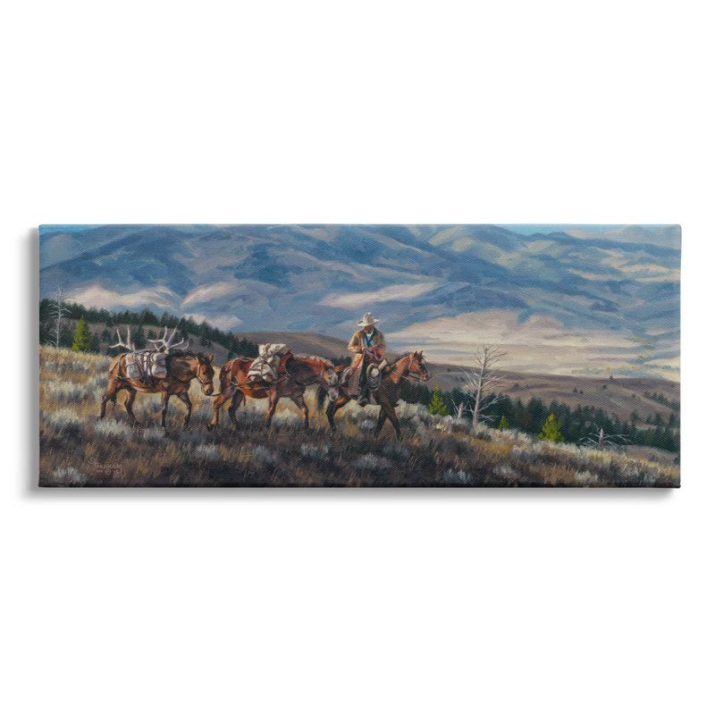 Peinture sur toile Bounteasant Hunt Mountain, H 10 po x l 24 po x P 1,5 po