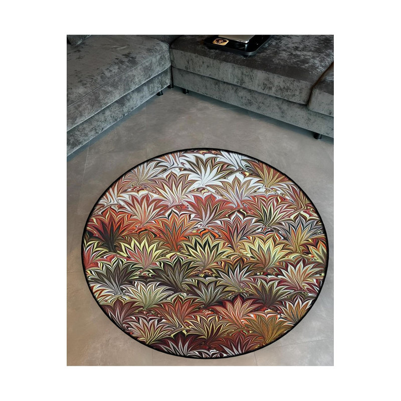 Tapis rond lavable à la machine, Sous-tapis rond 3 pi 3 po inclus