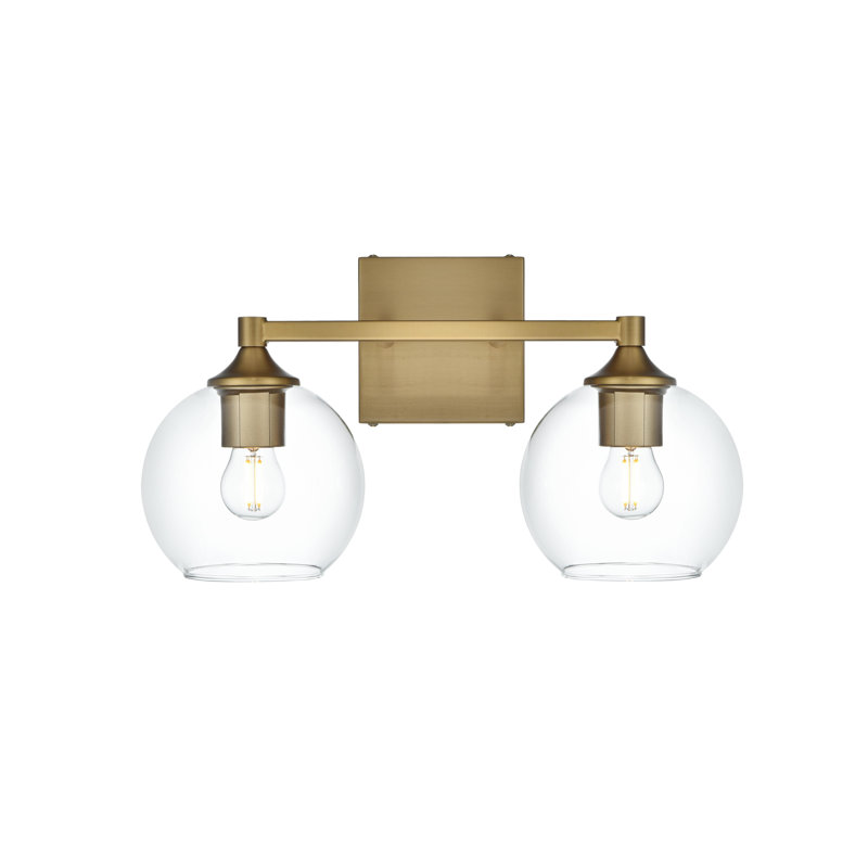 Lumière de meuble-lavabo à intensité variable, Doré, Deux lumières, H 9 po x l 16 po x P 16 po