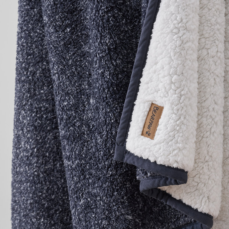 MELANGE SHERPA THROW, Navy