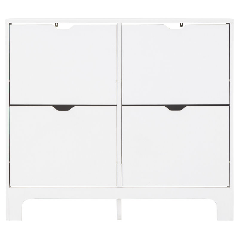 8 Pair Flip Down Shoe Storage, White