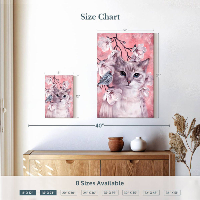 Brampt Pink Cat, 12" H x 8" W