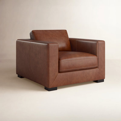  Top Grain Genuine Leather Armchair