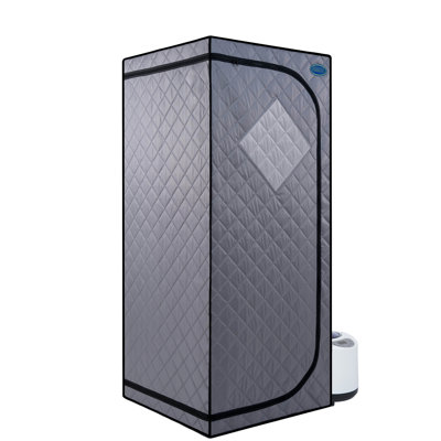 Full Body Portable Steam - Home Spa Center. Grey. 2.2L Generator. 150F Max Temperature. Approved. Remote Controlled With Timer. Foldable Chair Included. Waterproof & Heatproof. , Leak-, -Proof. 9