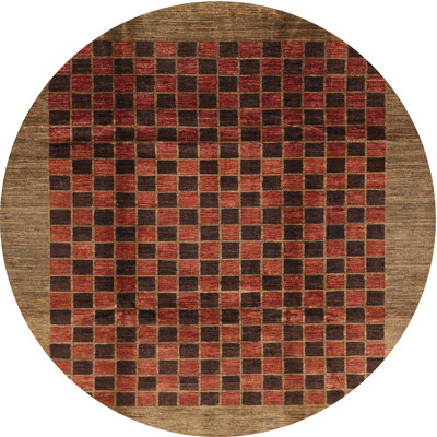 Tapis contemporain brun / rouge