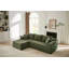 Canapé modulaire en L avec siège profond, sans assemblage requis, canapé modulaire pour salon, chambre à coucher, appartement, vert-326087152-326087154