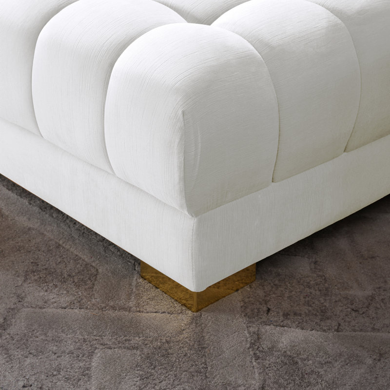 Canapé modulaire Hisamuddin, Velours ivoire