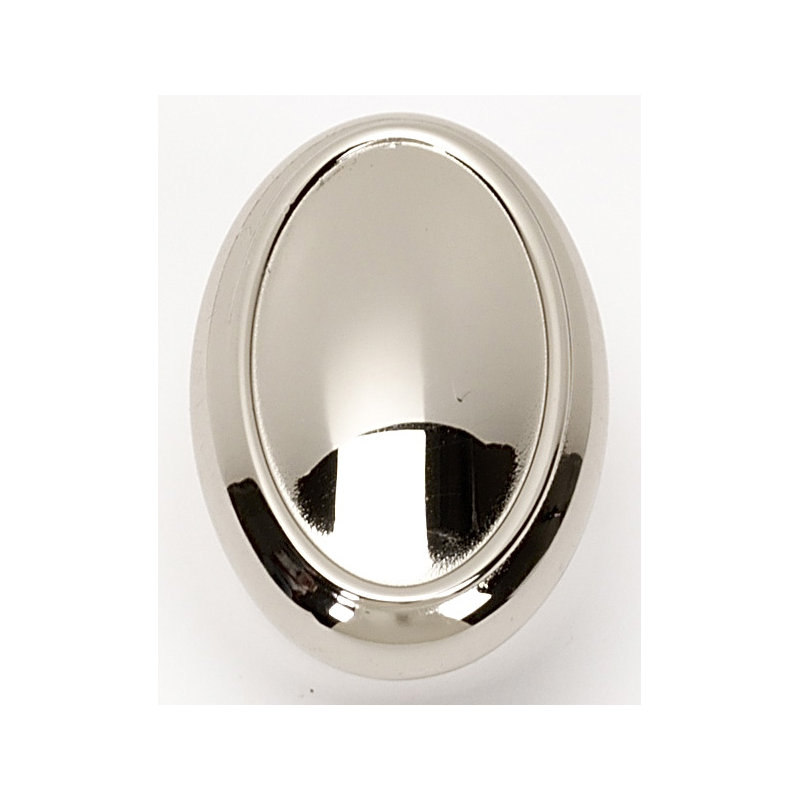 Classic Traditional Oval Knob, Polished Nickel