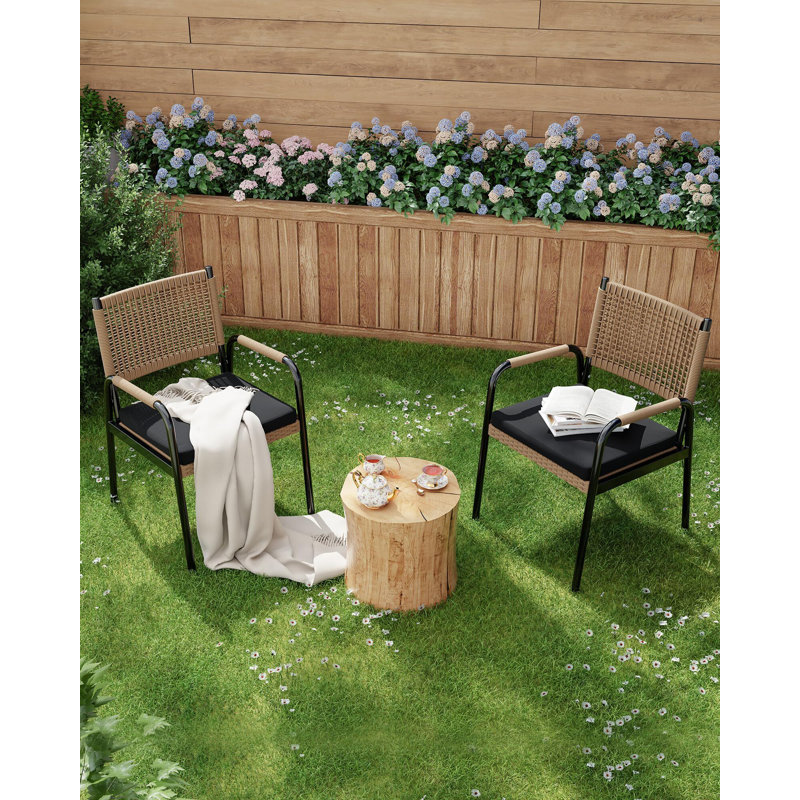 Patio Dining Armchair, Black