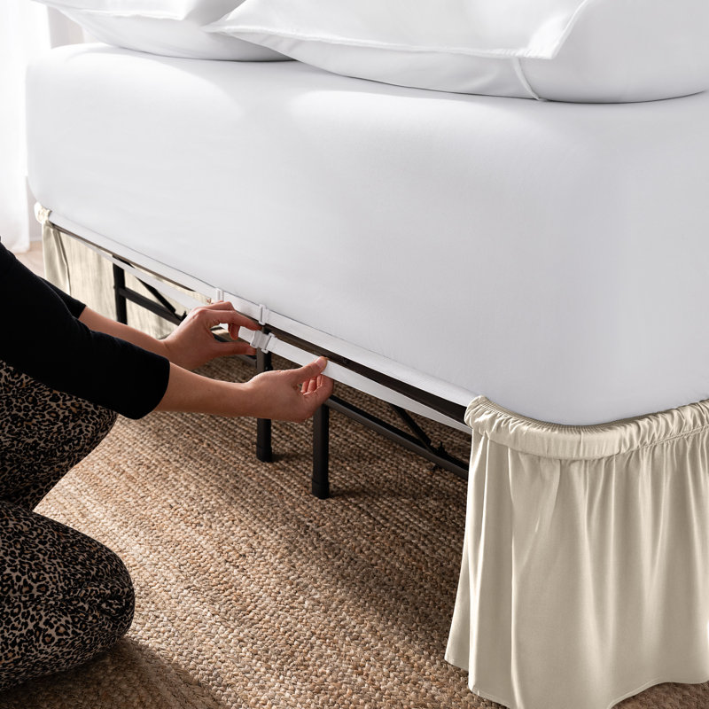 Jupe de lit ajustable 15 ", Double, Sable