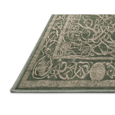 Machine Washable Green Area Rug