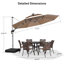 3.4m Lighted Cantilever Parasol With Base-314145058