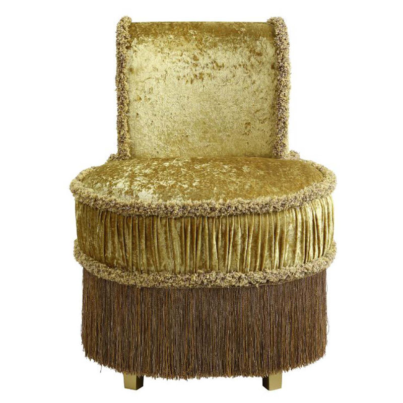 Tabouret de coiffeuse Bernadette, finition dorée