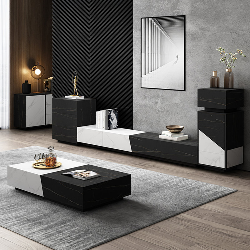 Meuble télé simple en pierre frittée de style italien, 70.9"