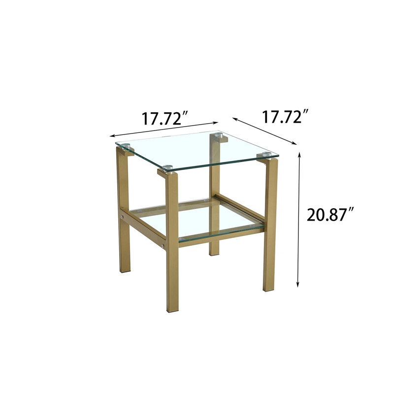 Altaira 17.71'' Glass Top Console Table