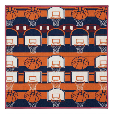Washable Basketball Hoops with backboards and nets Sports Area Rug