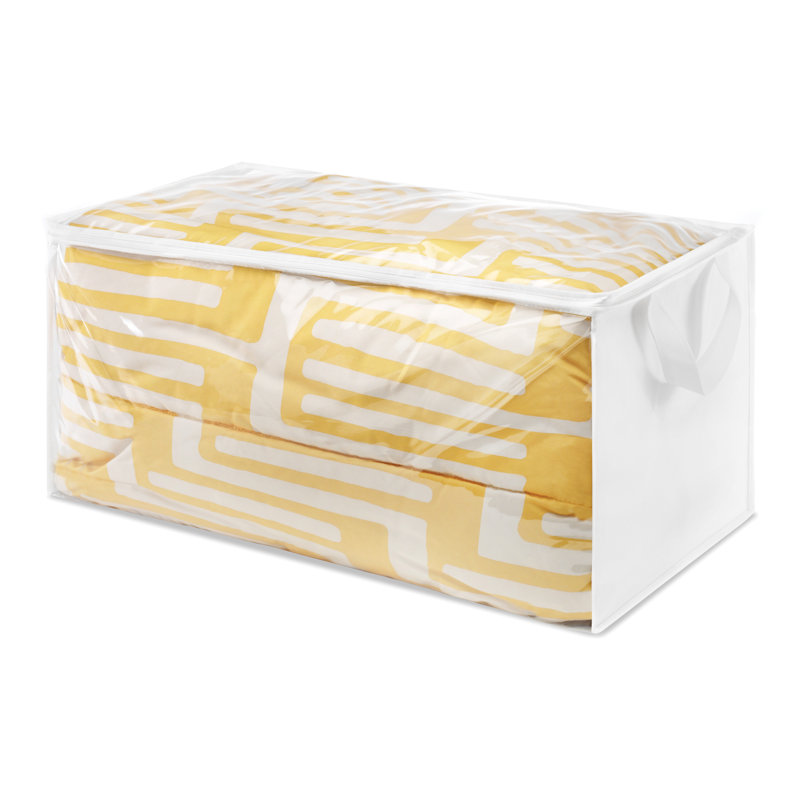 Whitmor Storage Bag with Handles White with Crystal Clear Front