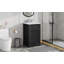 Meuble-lavabo de 20 po avec lavabo, armoire de salle de bain avec porte à fermeture douce, support de rangement et tablette réglable, noir-121018188