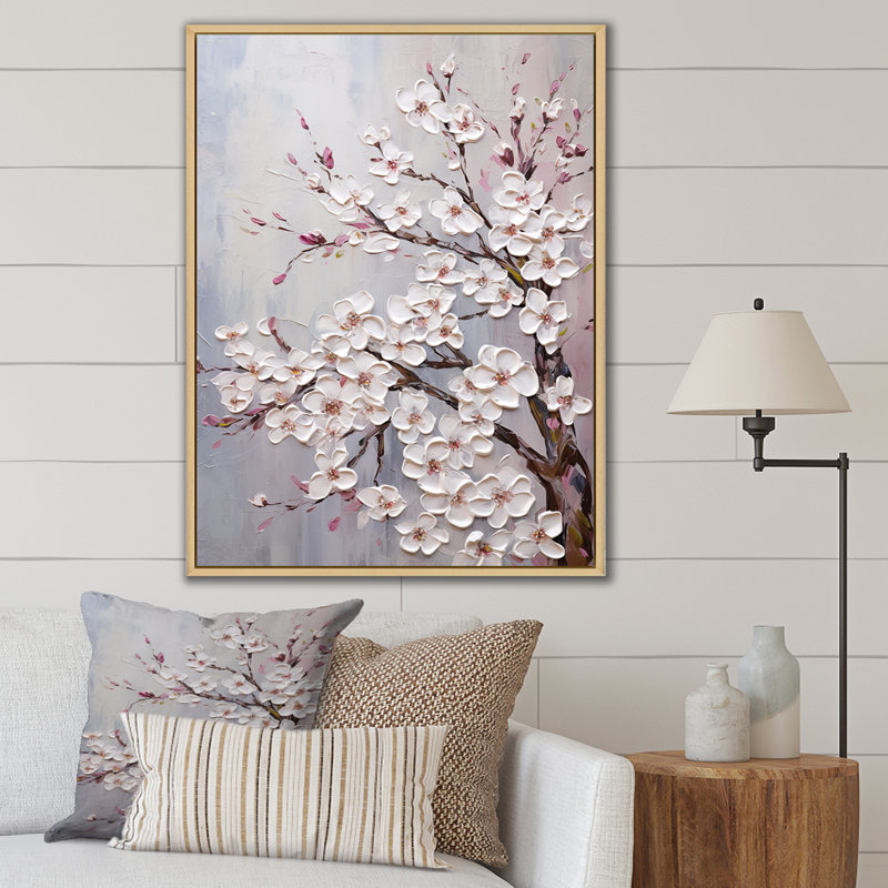 Arbre magique sur toile Dogwood Serenity, Cadre naturel flottant, H 32 po x l 24 po x P 1 po