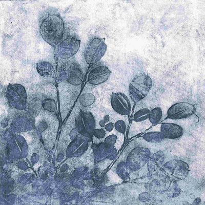 " Navy Florals Deckle Edge "