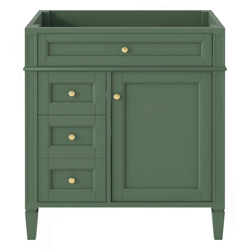 Meuble-lavabo de salle de bain de 30 po sans lavabo supérieur, armoire de rangement moderne avec 2 tiroirs et un tiroir rabattable (BASSIN INCLUS)