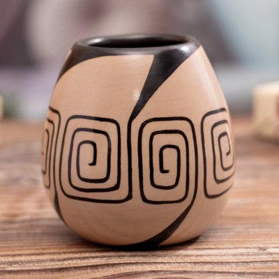 Novica Handmade Spiral Of Life Ceramic Decorative Vase