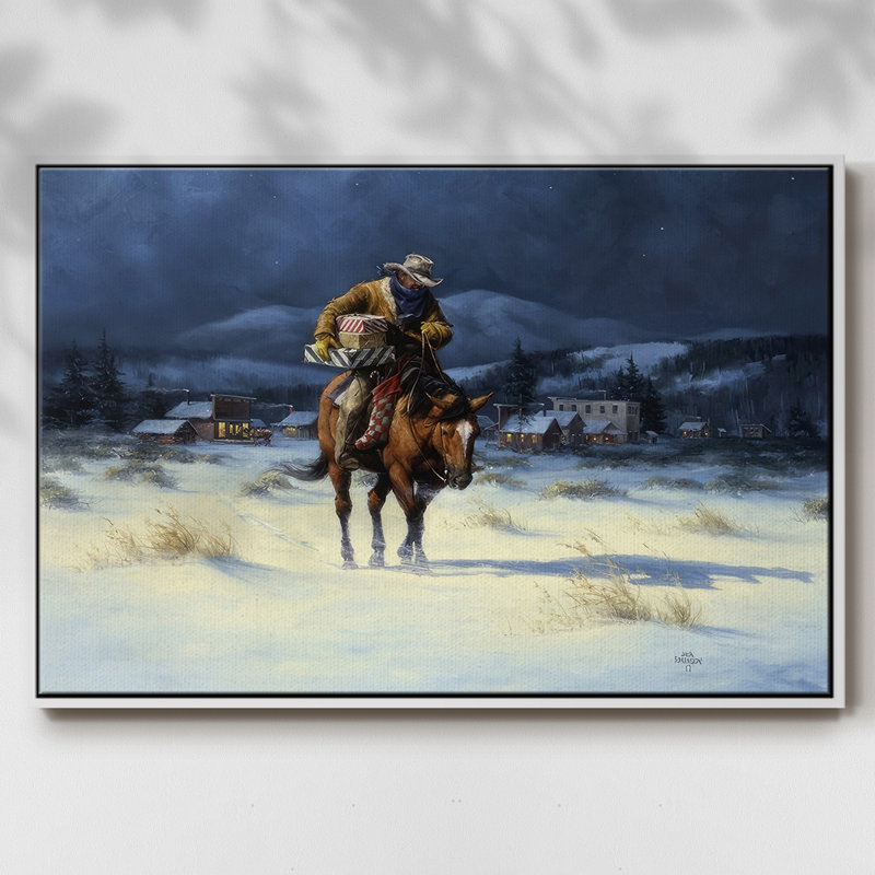 Ramener Noël à la maison, H 17 po x l 25 po x P 1,5 po, Papier avec cadre blanc