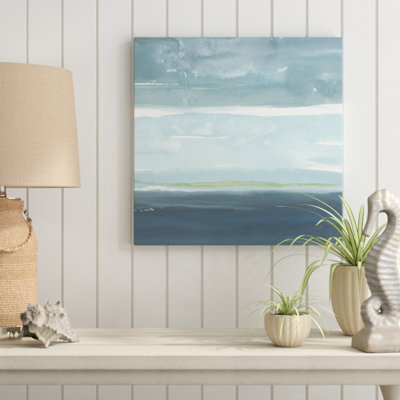 Teal Horizon II by Rob Delamater - Wrapped Canvas Painting