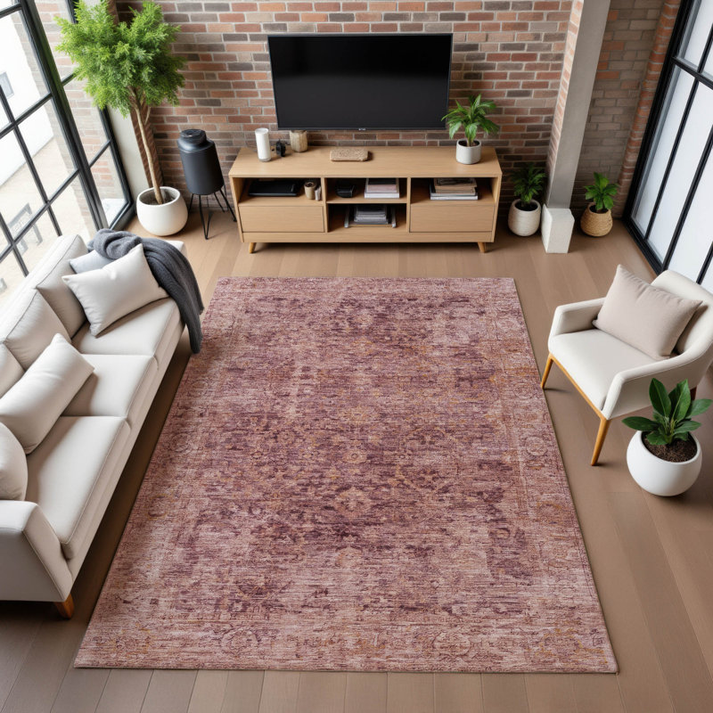 Premium Machine Washable Otte AMF1773 Border Rug, Rectangle 10' x 14'