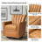 Heilig Genuine Leather Swivel Rocker Armchair-95619463
