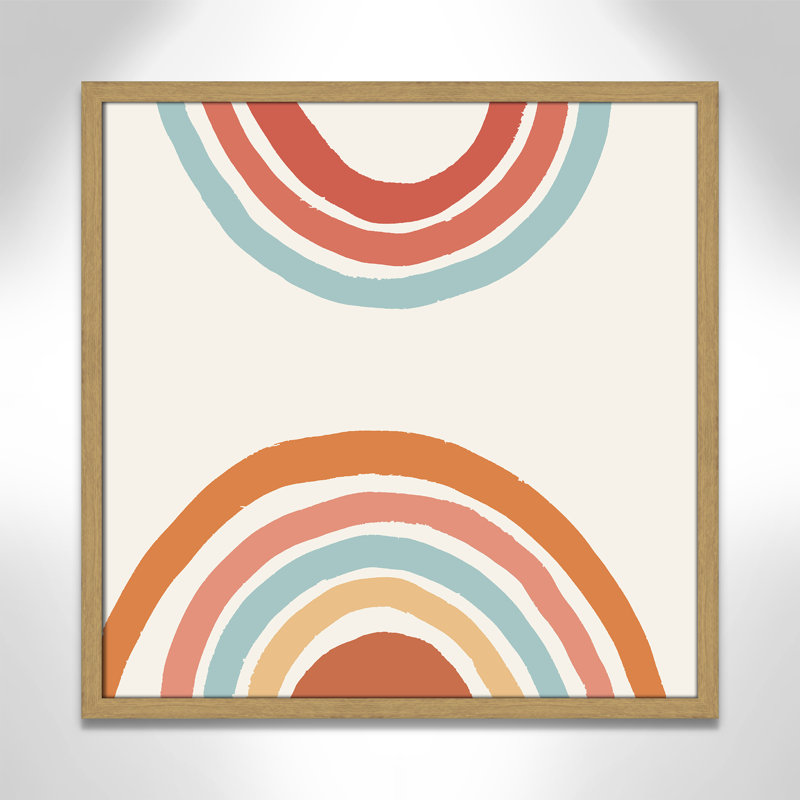 Rainbow Hills II - peinture encadrée, H 24,75 po x l 24,75 po x P 0,75 po, Grain de bois naturel