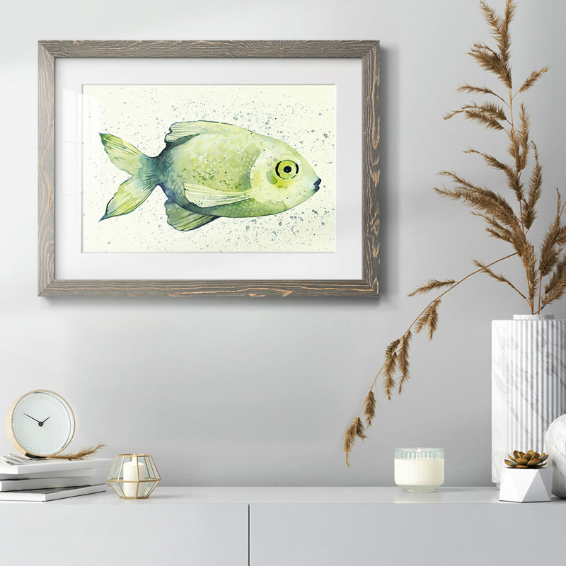 " Speckled Freshwater Fish II ", Gray, 22" H x 32" W x 1.5" D