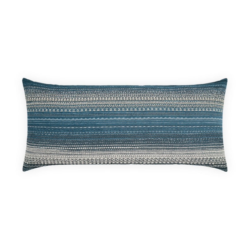 Ihara Indoor/Outdoor Pillow Cover & Insert, Rectangle 12"H x 24"W, Indigo