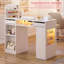 Table de manucure professionnelle avec éclairage DEL, système anti-poussière intégré, vitrine éclairée par DEL, éclairage sous le bureau, plateau coulissant double face, repose-poignets, résistant à l'acétone