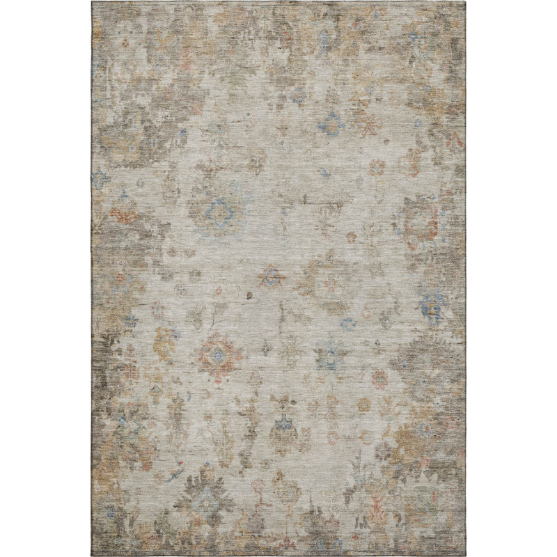 Premium Machine Washable Mayfield  Global Rug, Ivory, 5' x 7'6"
