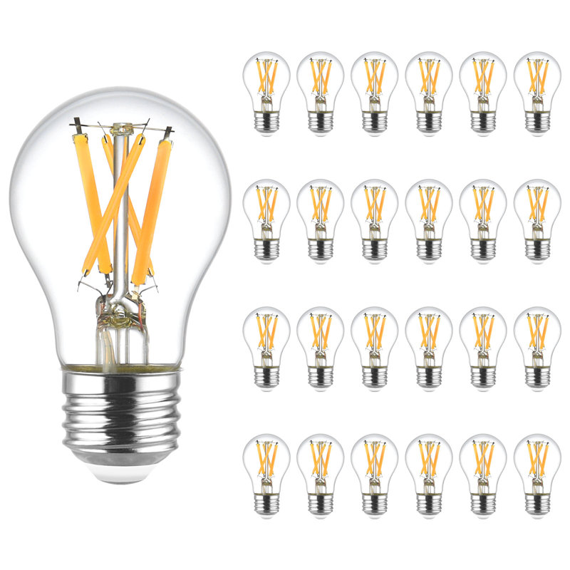 Ampoule DEL LUXRITE A15 Edison, 8,5 W = 60 W, à intensité variable, blanc chaud 2700 K, homologué pour luminaire fermé, 750LM, CRI90, E26, conforme au titre 20, homologué UL, paquet de 24
