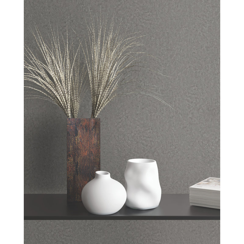 Papier peint gris foncé Jemma, Gris
