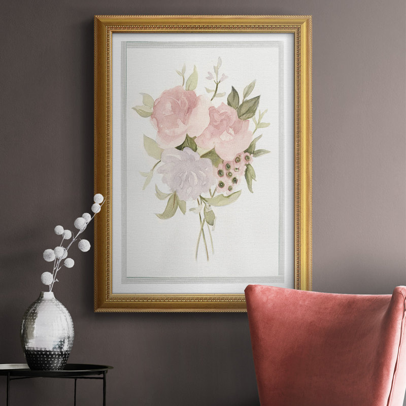 Toile encadrée de qualité supérieure AU CH Soft Bouquet II - prête à être accrochée, H 36 po x l 24 po x P 2,5 po