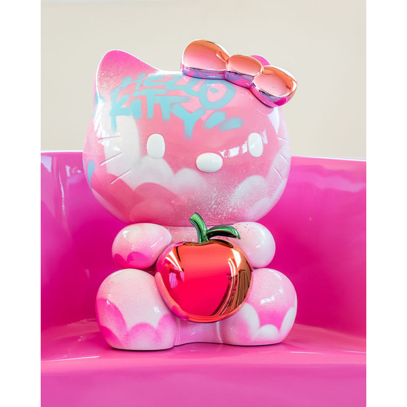 Hello Kitty GRAFFITI Blue with Green Apple 21in, Pink/Red