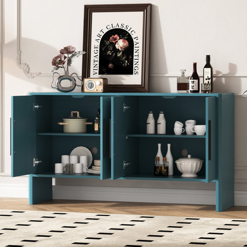 Buffet bleu antique avec de nombreuses options de rangement pour tous les besoins - usage intérieur