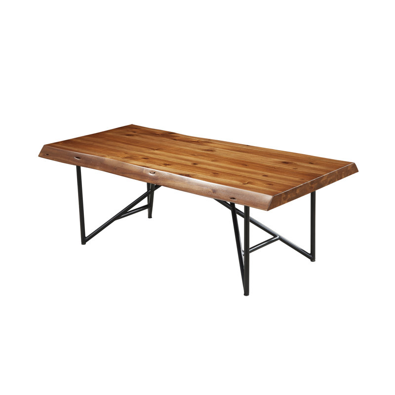 Table basse Winschoten Live Edge, noyer clair