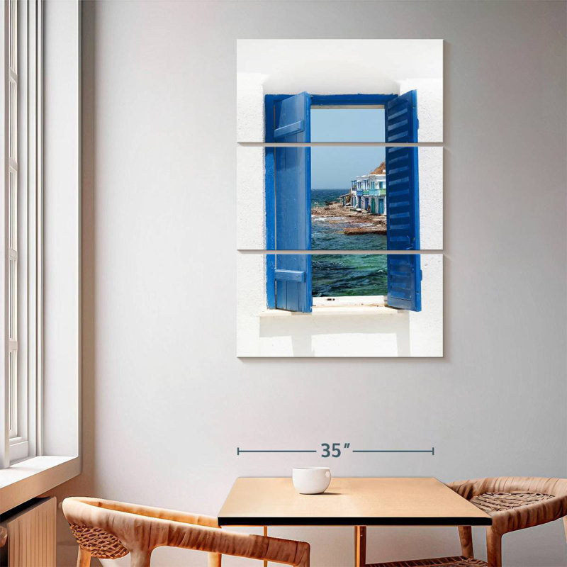 Lilie Window To Coastal Greece, 65" H x 42" W