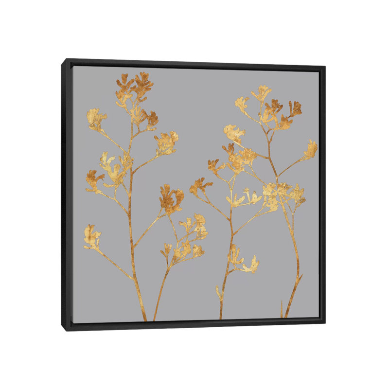 «Gold at Dusk II», impression sur toile, H 18 po x l 18 po x P 1,5 po, Toile avec cadre noir, Pas de tapis