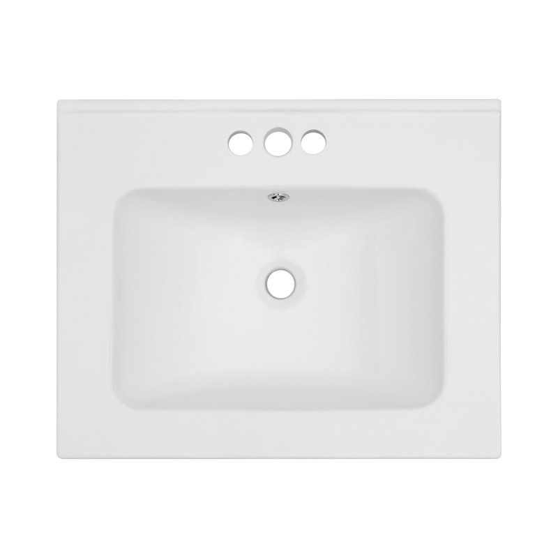 Skyline 24''x20'' Ceramic Rectangular Bathroom Sink with Overflow