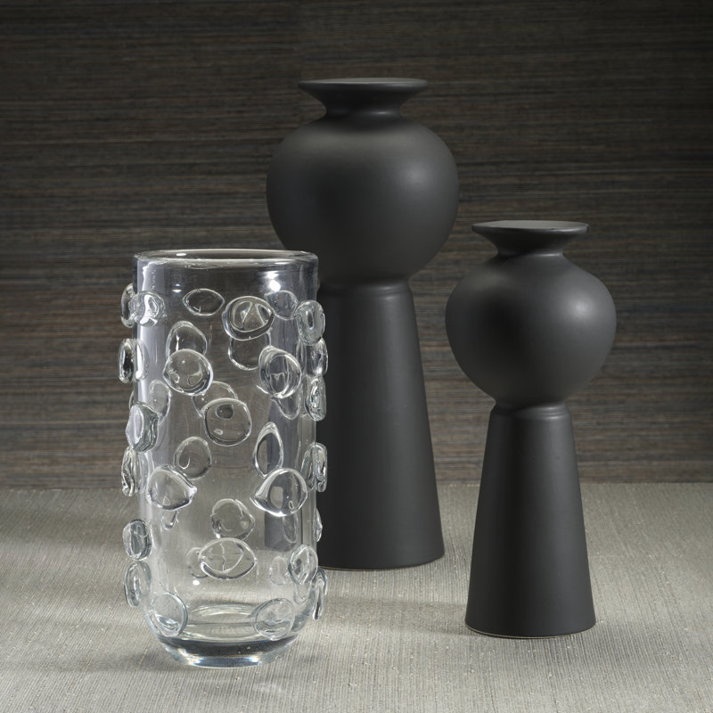Kyoto Modern Stoneware Vase, 16.25" H x 6.25" W x 6.25" D