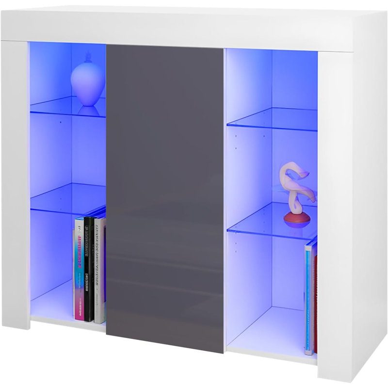 94 cm W Sideboard, White sideboard+Gray door